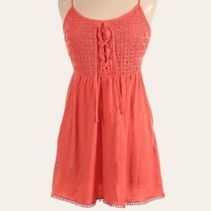 TOPSHOP crochet dress - sunset orange color - US 2
